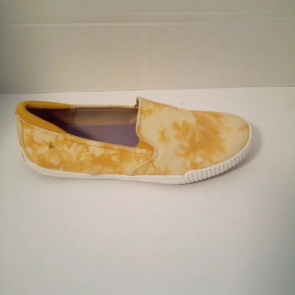 Dr. Scholls Jot It Down Deck Shoes Yellow Tie Dyed Slip-On Size 6.5 Pre-owned - Picture 8 of 11